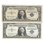 1957 SILVER CERTIFICATE 1 DOLLAR NOTES