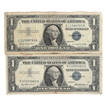 1957 SILVER CERTIFICATE 1 DOLLAR NOTES
