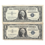 1957 SILVER CERTIFICATE 1 DOLLAR NOTES