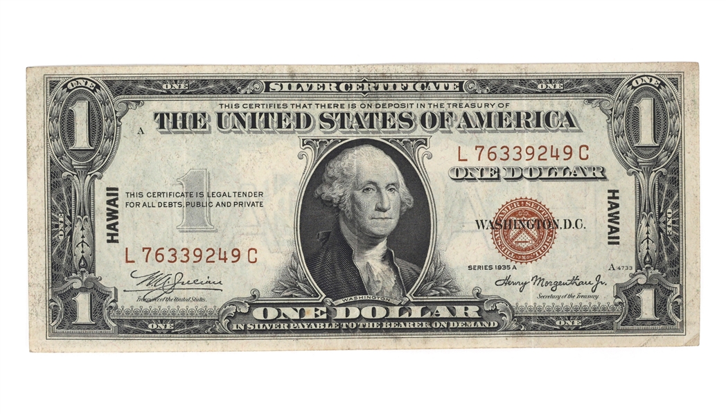 1935A SILVER CERTIFICATE HAWAII BANK NOTE