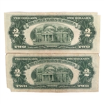 1928 US RED SEAL 2 DOLLAR NOTES