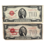 1928 US RED SEAL 2 DOLLAR NOTES