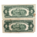 1928 US RED SEAL 2 DOLLAR NOTES