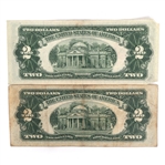 1928 US RED SEAL 2 DOLLAR NOTES
