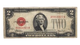 1928 US RED SEAL 2 DOLLAR NOTES