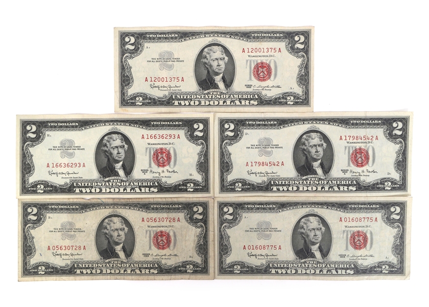 1963 US RED SEAL $2 BANKNOTES