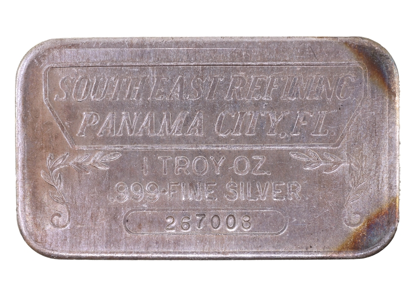 .999 FINE SILVER 1 OZT SOUTHEAST REFINING BULLION BAR