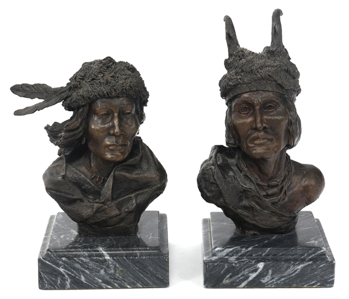 MINIATURE BRONZE BUSTS AFTER J. RITTER & BALDWIN