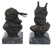 MINIATURE BRONZE BUSTS AFTER J. RITTER & BALDWIN
