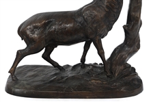 BRONZE GRAZING ELK SCULPTURE