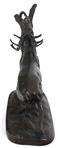 BRONZE GRAZING ELK SCULPTURE