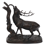 BRONZE GRAZING ELK SCULPTURE