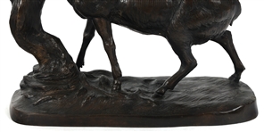 BRONZE GRAZING ELK SCULPTURE