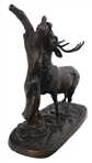 BRONZE GRAZING ELK SCULPTURE