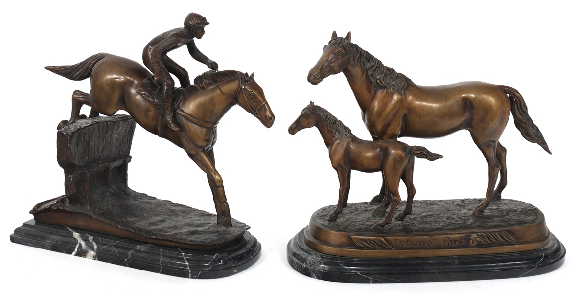 DELAWARE PARK BRONZE HORSE STATUES