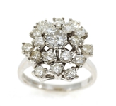 14K WHITE GOLD 2.42 CTW DIAMOND COCKTAIL RING 