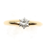 14K YELLOW GOLD 0.21 CT ROUND DIAMOND SOLITAIRE RING
