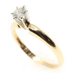 14K YELLOW GOLD 0.21 CT ROUND DIAMOND SOLITAIRE RING