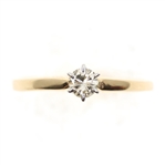 14K YELLOW GOLD 0.21 CT ROUND DIAMOND SOLITAIRE RING