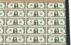 32 NOTE US MINT 1981 $1 UNCUT CURRENCY SHEET