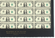 32 NOTE US MINT 1981 $1 UNCUT CURRENCY SHEET