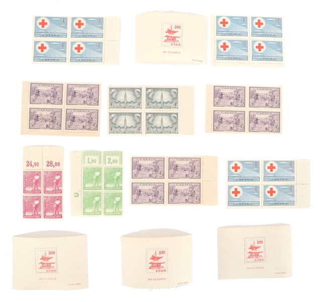 CANADIAN, GERMAN, & JAPANESE STAMPS & SOUVENIR SHEETS