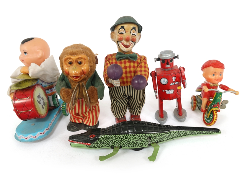 20TH C. LITHO WIND UP TIN TOYS