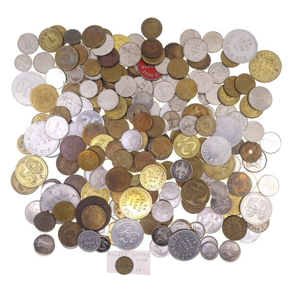 20TH C. MILITARY POST EXCHANGE & AFB NCO CLUB TOKENS