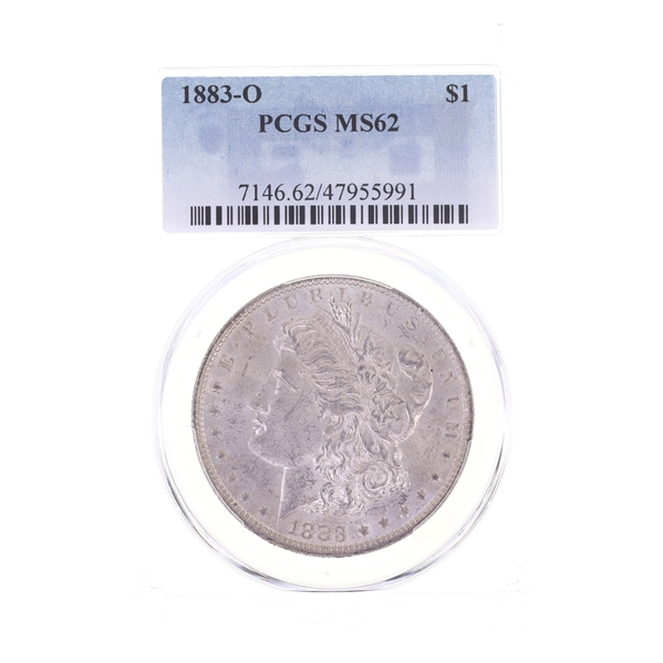 1883-O US MORGAN SILVER DOLLAR COIN PCGS MS 62
