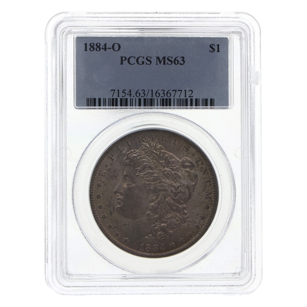 1884-O US MORGAN DOLLAR SILVER COIN PCGS MS63