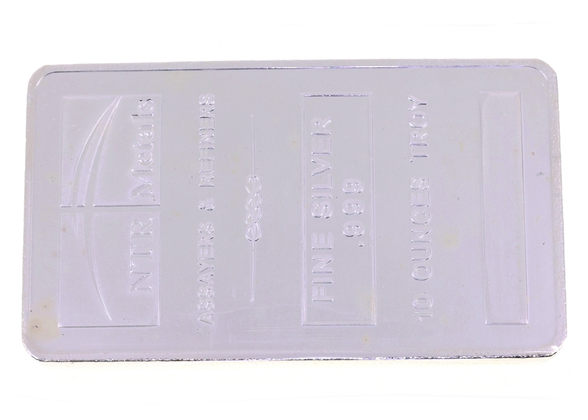 .999 FINE SILVER 10 OZT NTR METALS BULLION BAR