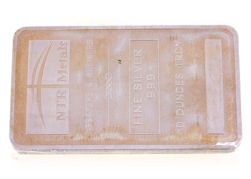 .999 FINE SILVER 10 OZT NTR METALS BULLION BAR
