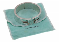 TIFFANY & CO. STERLING SILVER CUFF T CUT-OUT BRACELET