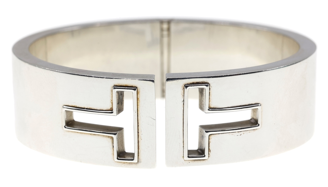 TIFFANY & CO. STERLING SILVER CUFF T CUT-OUT BRACELET