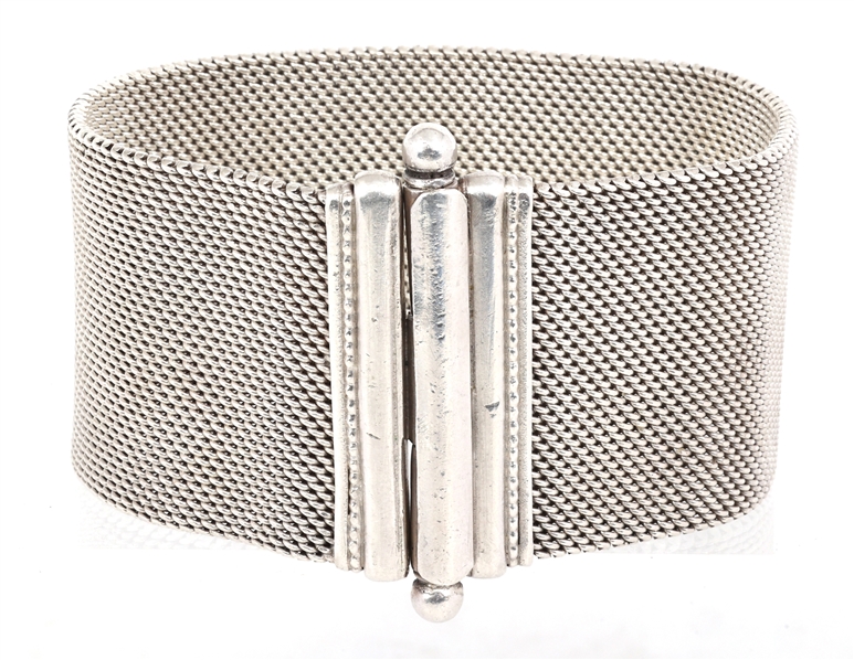 STERLING SILVER INDIAN RAJASTHAN WOVEN MESH BRACELET