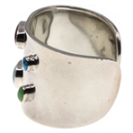 STERLING SILVER TAXCO MULTI-STONE CUFF BRACELET
