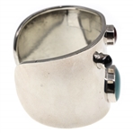 STERLING SILVER TAXCO MULTI-STONE CUFF BRACELET