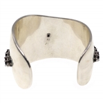 STERLING SILVER CUFF BRACELET WITH RED CUBIC ZIRCONIA