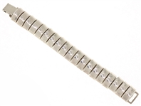 STERLING SILVER OPEN HALF-CRESCENT LINK BRACELET 