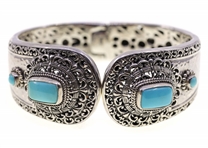 STERLING SILVER SARDA TURQUOISE CUFF BRACELET