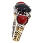 WOMEN'S STERLING SILVER ONYX FASHION RING