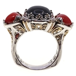 WOMEN'S STERLING SILVER ONYX FASHION RING