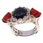 WOMEN'S STERLING SILVER ONYX FASHION RING