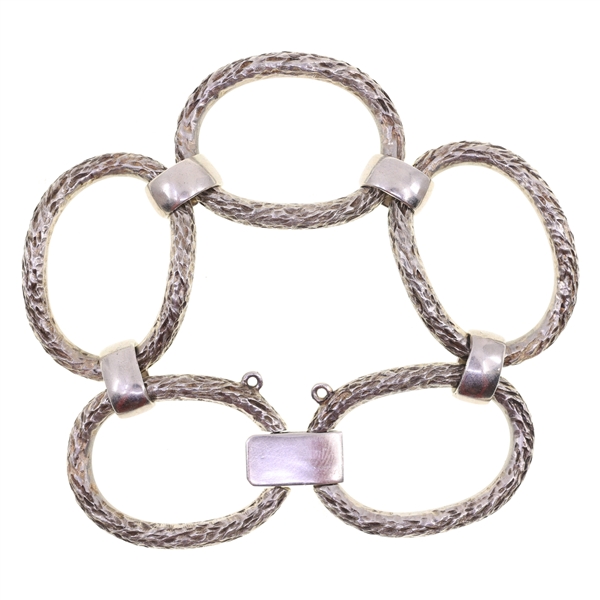 .900 SILVER ARGENTINE MODERN OVAL-LINK BRACELET