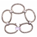 .900 SILVER ARGENTINE MODERN OVAL-LINK BRACELET