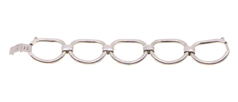 .900 SILVER ARGENTINE MODERN OVAL-LINK BRACELET