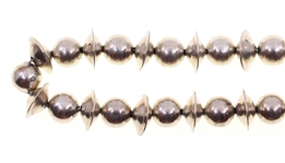 STERLING SILVER TAXCO BENCH BEAD NECKLACE 