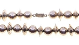 STERLING SILVER TAXCO BENCH BEAD NECKLACE 