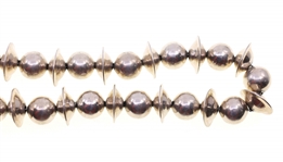 STERLING SILVER TAXCO BENCH BEAD NECKLACE 