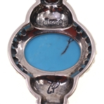STERLING CAROLYN POLLACK TURQUOISE & AMETHYST PENDANT